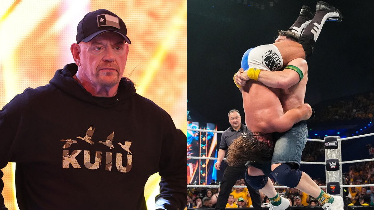 WrestleTalk_TV's tweet image. The Undertaker has reacted to John Cena and AJ Styles&apos; match at WWE Crown Jewel:

wrestletalk.com/news/the-under…
