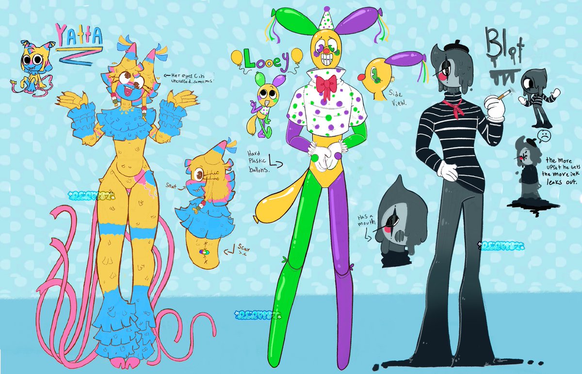 Alavist2's tweet image. DID MY absolutE FAVORITES! #dandysworld #dandysworldfanart #circustrio #Dandysworldblot #dandysworldyatta #dandysworldlooey