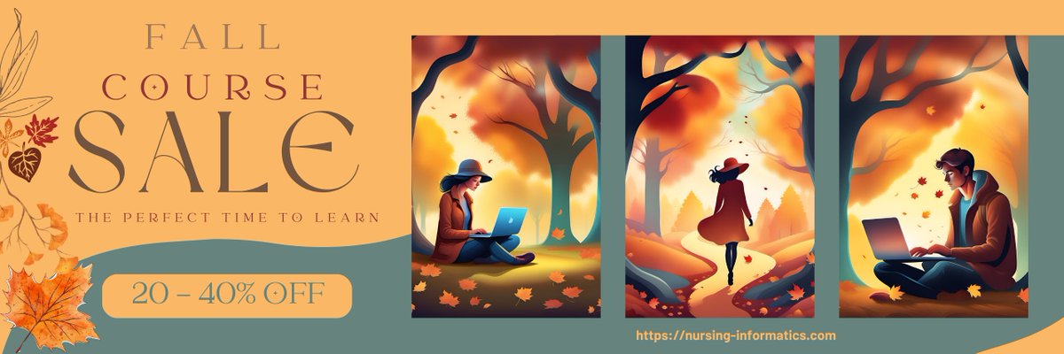 NInformatics's tweet image. 🍂 Autumn Sale! Up to 40% off Nursing Informatics CE courses! Earn CE credits for license renewal + boost your skills. Beginner to advanced, ANCC prep friendly. Approved by CA Board of Nursing ✅
Browse courses: nursing-informatics.com/courses.html
