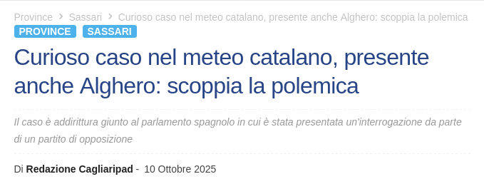omaronnis's tweet photo. Ve ne accorgete adesso? Questa cosa succede da un pezzo. Quando i catalani parlano di Paesi Catalani, intendono tutti i posti in cui si parla catalano. Per loro Alghero/L'Alguer è una città (storicamente) catalana, benché sardissima. Non c'è nessuna polemica. https://t.co/O5PqcG4c6d
