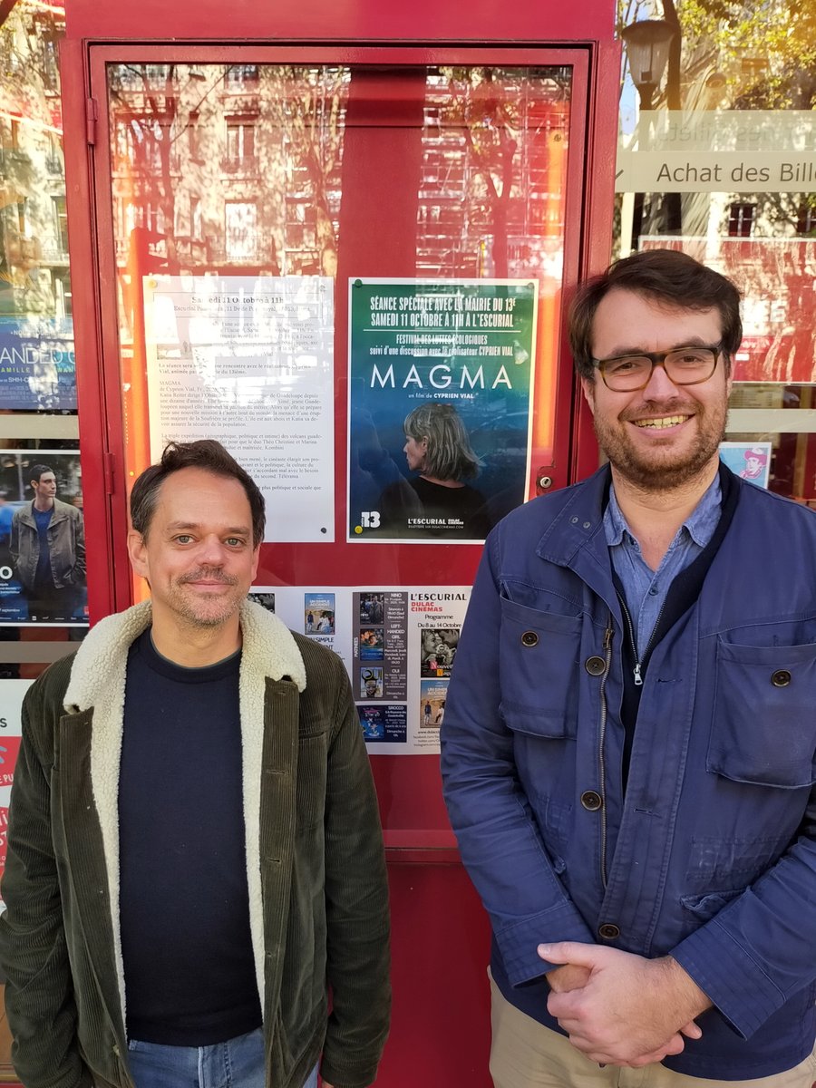 Une belle séance ce matin, autour du Réalisateur de MAGMA, Cyprien Vial, et d'Antoine Guillou de <a href="/mairiedu13/">Mairie du 13e</a>  !

#Paris5 #Paris13 #guadeloupe #volcan #eruption #preventiondesrisques