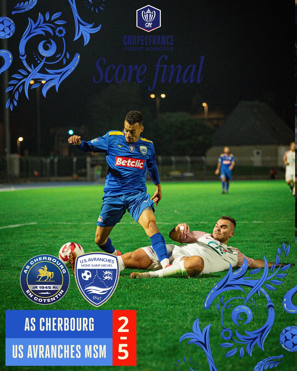 90‘ C’est terminé !

Les Avranchinais seront au 6e tour de la Coupe de France ! 🔥

Félicitations à nos adversaires du jour pour leur match ainsi que leur parcours ! 👏🏼

ASC 2️⃣-5️⃣ USAMSM