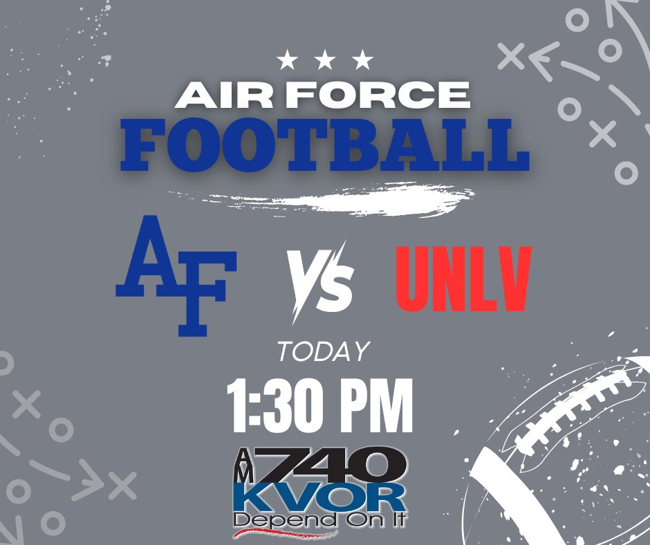 🏈It's Falcons Gameday!🏈 

Can Air Force hand the Rebels of UNLV their first loss of the season? Find out HERE!

Listen for FREE:
📻 740 AM
💻 KVOR.com
📱KVOR app

#GoFalcons #AFvsUNLV #CollegeFootball