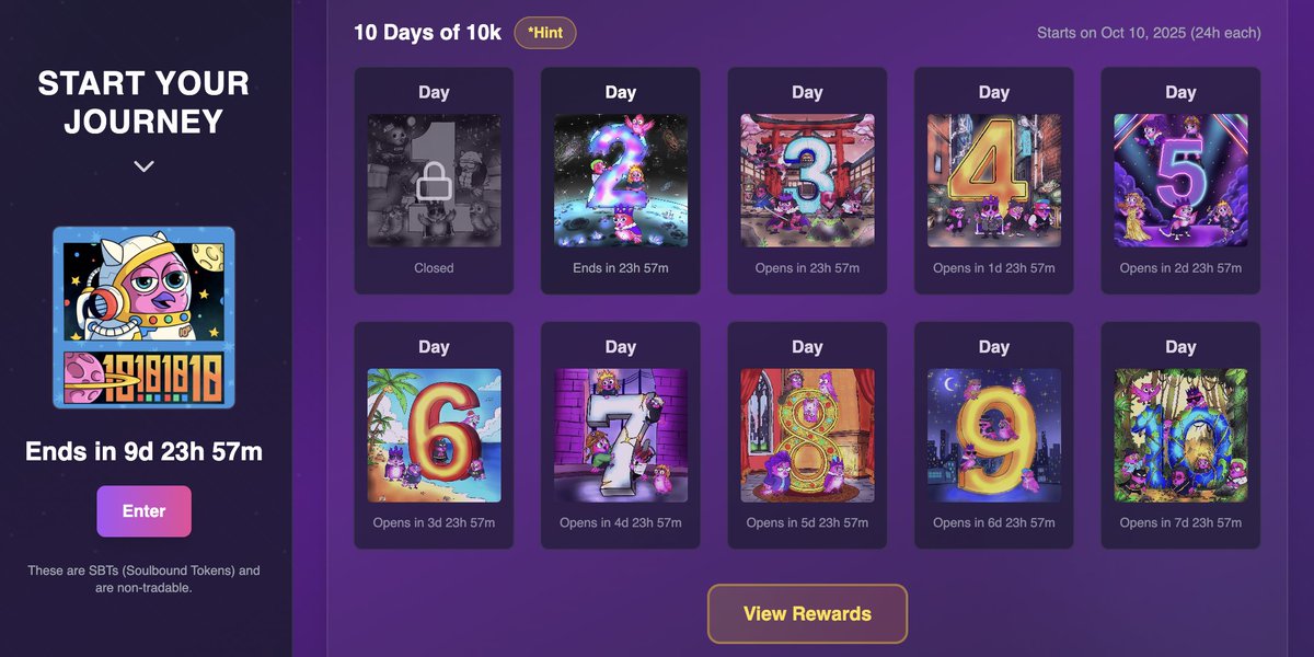 Hodlhub_TG's tweet image. GM @monad @haha_app @the10kSquad 

A new activity just dropped in the HAHA Wallet x 10k Squad collab 

There’s a 10-day event going on where you can mint one NFT per day and earn points for it. Rewards are promised in the mainnet. Not a must-do, but it only takes a couple of…