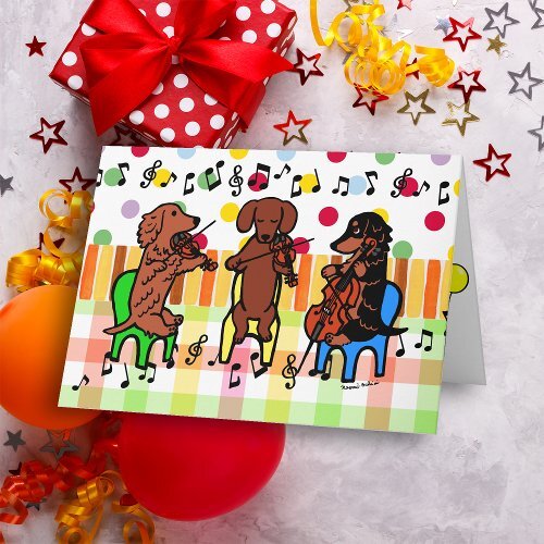 HappyLabradors's tweet image. Dachshund String Trio Birthday Card #dachshund, #cartoon, #doxie, #dackel, #cute, #Card  ift.tt/HkLB0fG