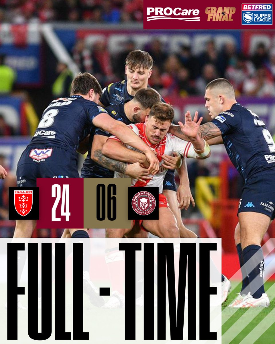 WiganWarriorsRL's tweet image. ⏱ 𝙁𝙐𝙇𝙇 𝙏𝙄𝙈𝙀 @procareltd 

The Warriors are beaten in the Grand Final. 

#WWRL #GrandFinal