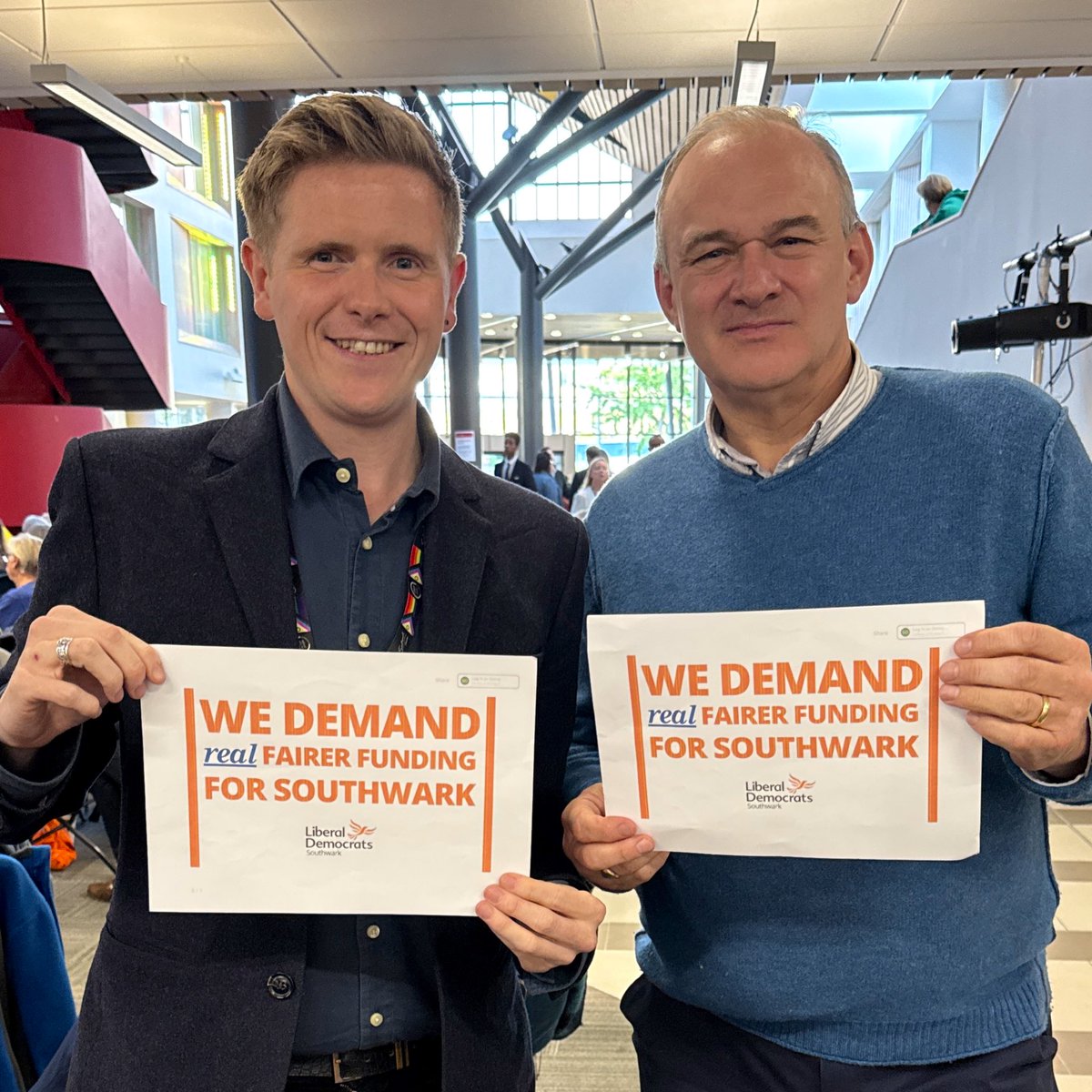 Great to be working with <a href="/EdwardJDavey/">Ed Davey</a> at <a href="/LondonLibDems/">London Liberal Democrats</a> conference today in Borough and Bankside to fight for real fairer funding for Southwark. 

Londoners deserve services that match need – not Labour’s plan to level down our city. #FairFunding