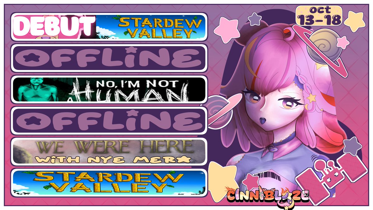 cinniblaze's tweet photo. Arcinnists! My come back schedule is here!!!
ANNNND Here is a refresher on all my tags!
FanArt: #Artcinnists
Live Tag: #OnAircinnists
MemeTag: #HarHarcinnists
This week is PACKED !!! All streams are on both YouTube and Twitch!! Friday is a collab with @nyemerachimera !!! https://t.co/PWnvnhf9eA