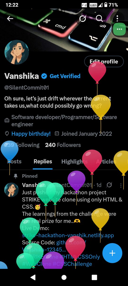 SilentCommit01's tweet image. Turned 21 🎂 ab agla saal sirf wish nahi, goal complete karne ka hai🔥✨