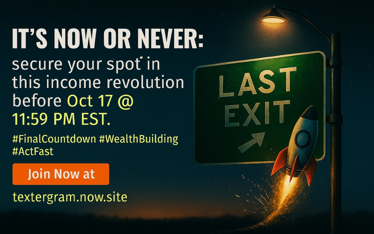 TaylorJrSpencer's tweet image. 🔥 Registration—doors close Oct 17 @ 11:59 PM EST. Are you ready to stop watching and start earning? #IncomeGrowth #ExtendedDeadline #TakeAction