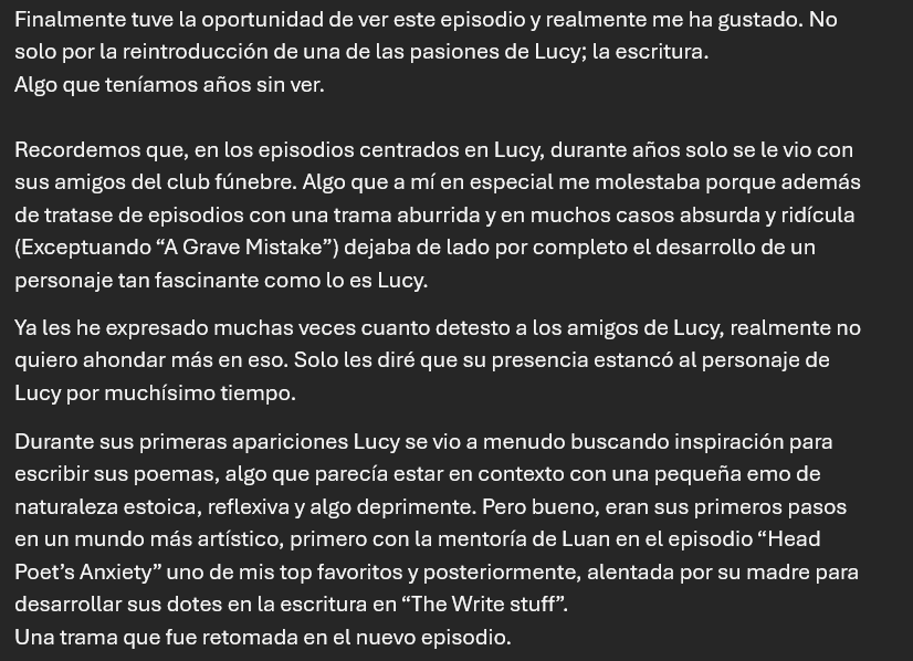 LinneausArt's tweet image. He aquí mi humilde opinión personal a cerca del nuevo episodio de Lucy &quot;Writer&apos;s retreat&quot;
Próximamente mi opinión acerca de &quot;The Walking Bed&quot;
#TheLoudHouse #LucyLoud #RitaLoud
