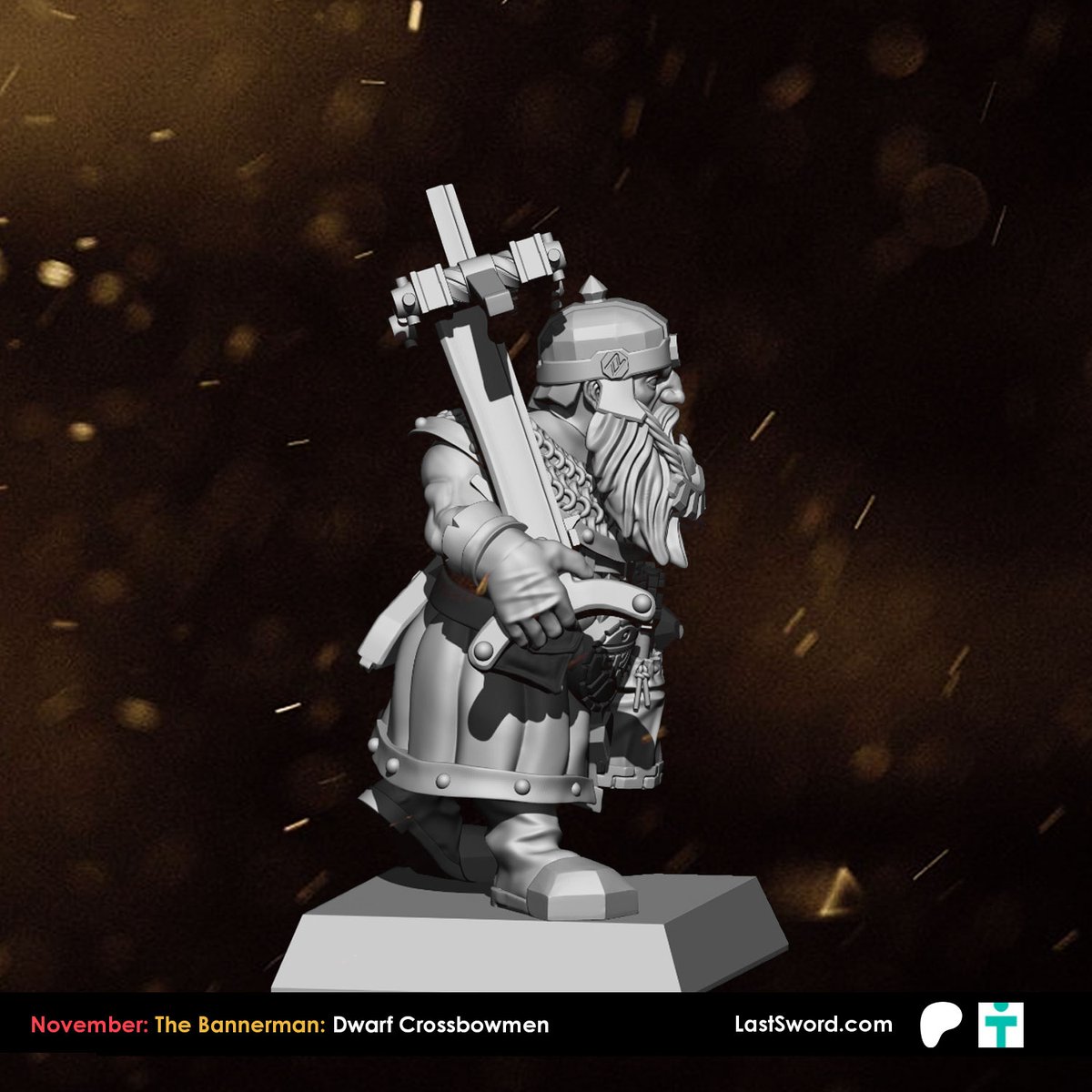 (WIP) November Patreon: Dwarf crossbowmen
A force to be reckoned with in any battle plan, their presence alone can shift the tide. 
Get yours soon at: loom.ly/Ifgv-w0
-
#dwarfs #dwarvenhalls #the9thage #warhammer #gw #aos #3d #dnd  #lastswordminiatures