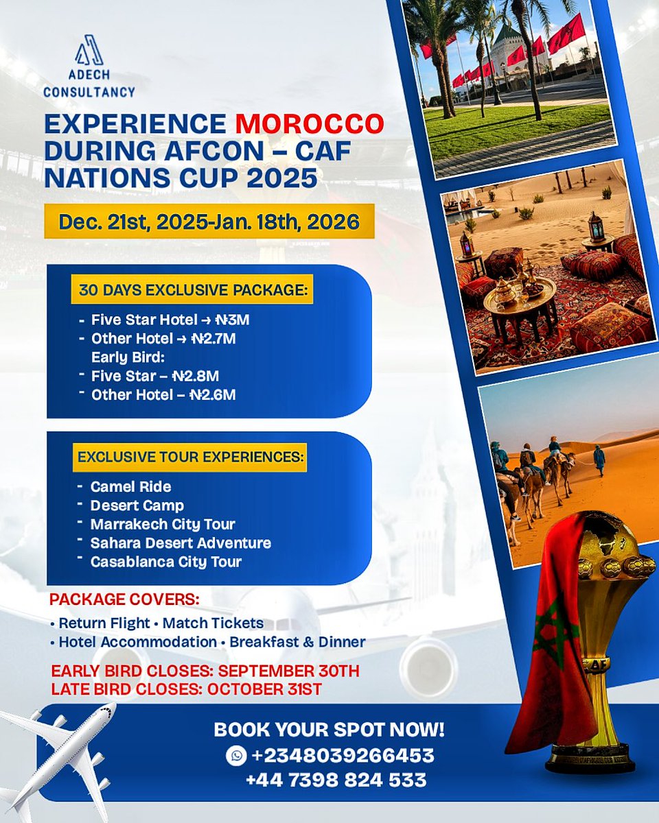 boye4christ2006's tweet image. Morocco deal is still on.
10 and 30 days available.
Send a dm to register.