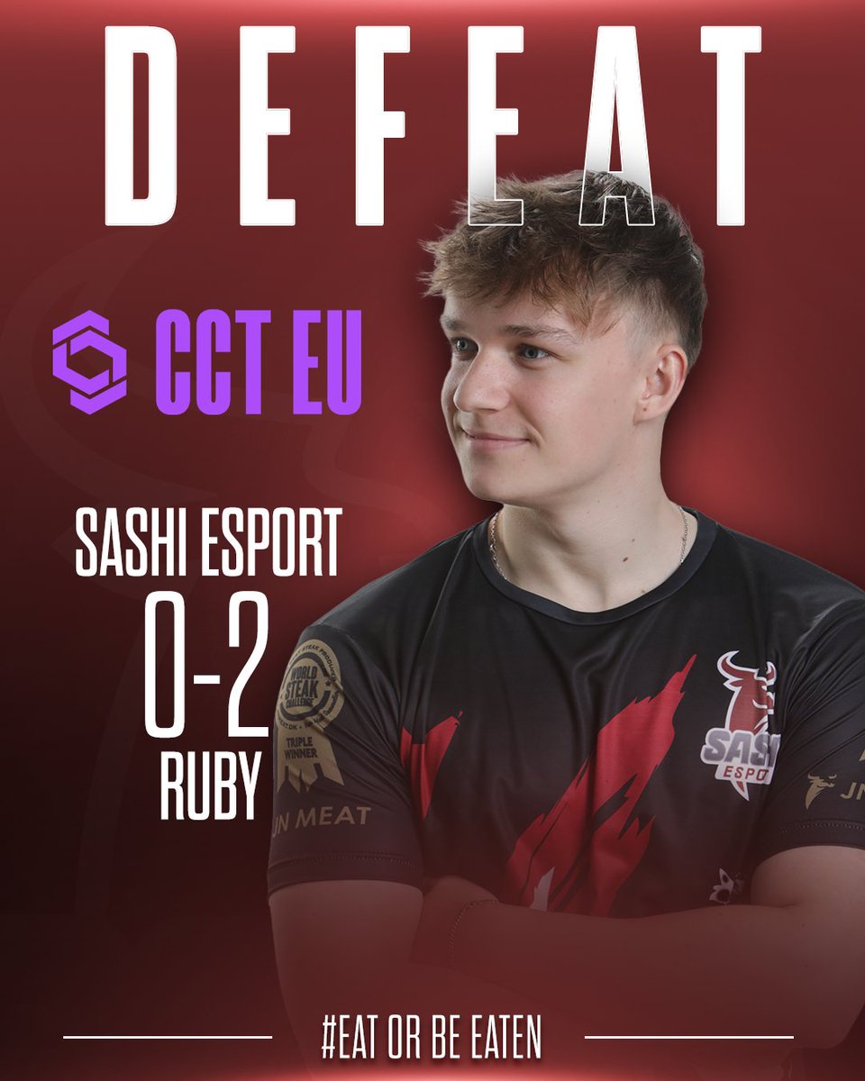 Sashi_Esport's tweet image. Ruby played with the bull today — and the bull got burned. 🔥
GGWP, they take it 2–0. Out of @CCT_CS playoff
We’ll be back stronger. 💪
#CCTEU #EatorBeEaten #SashiEsport