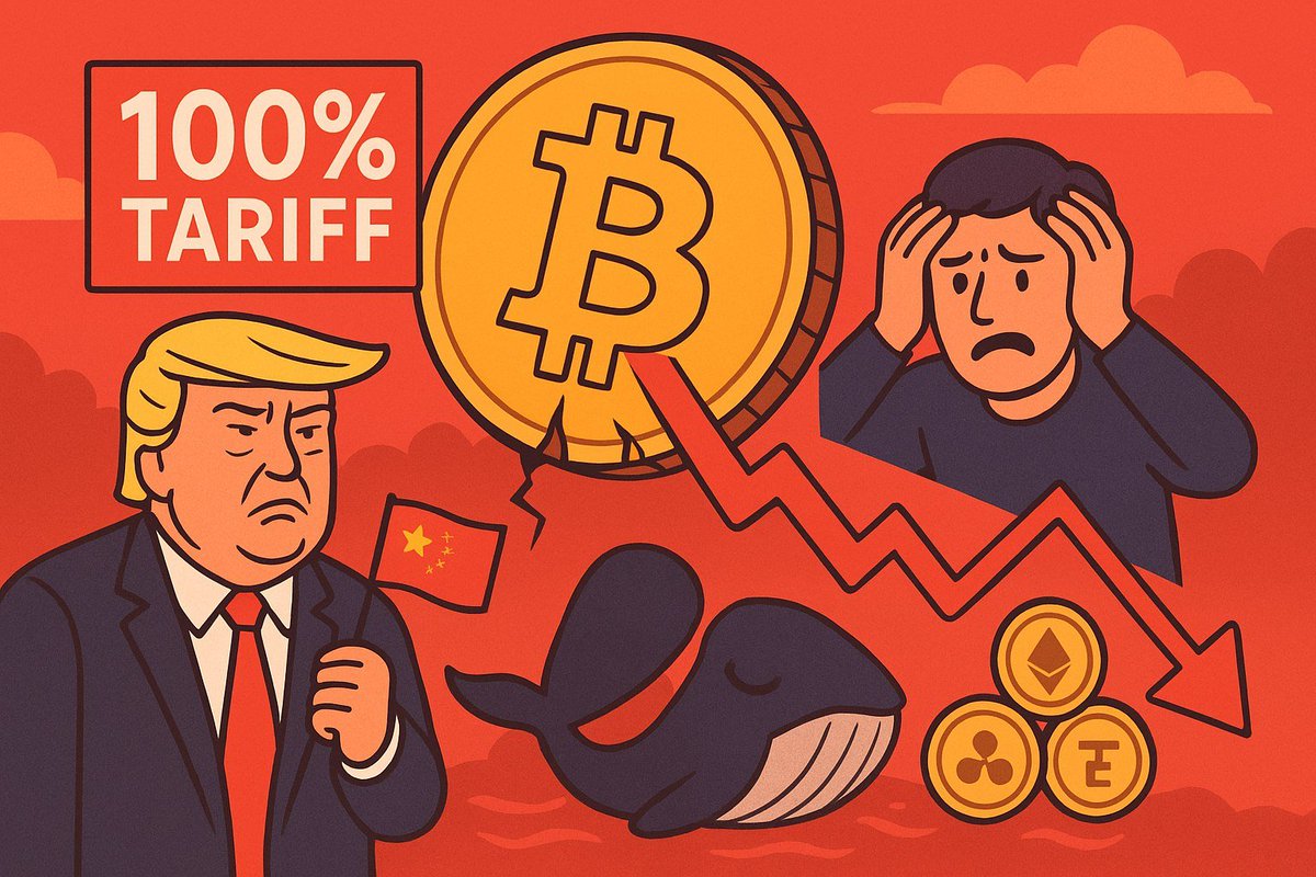 SevenWinse's tweet image. Whoa 😳—Trump’s surprise 100% tariff on Chinese software imports sent the crypto world into a tailspin. Within hours, over $16 billion in leveraged positions vanished, and more than a million traders got liquidated. Bitcoin nosedived 8%, and altcoins weren’t spared either.

Some…