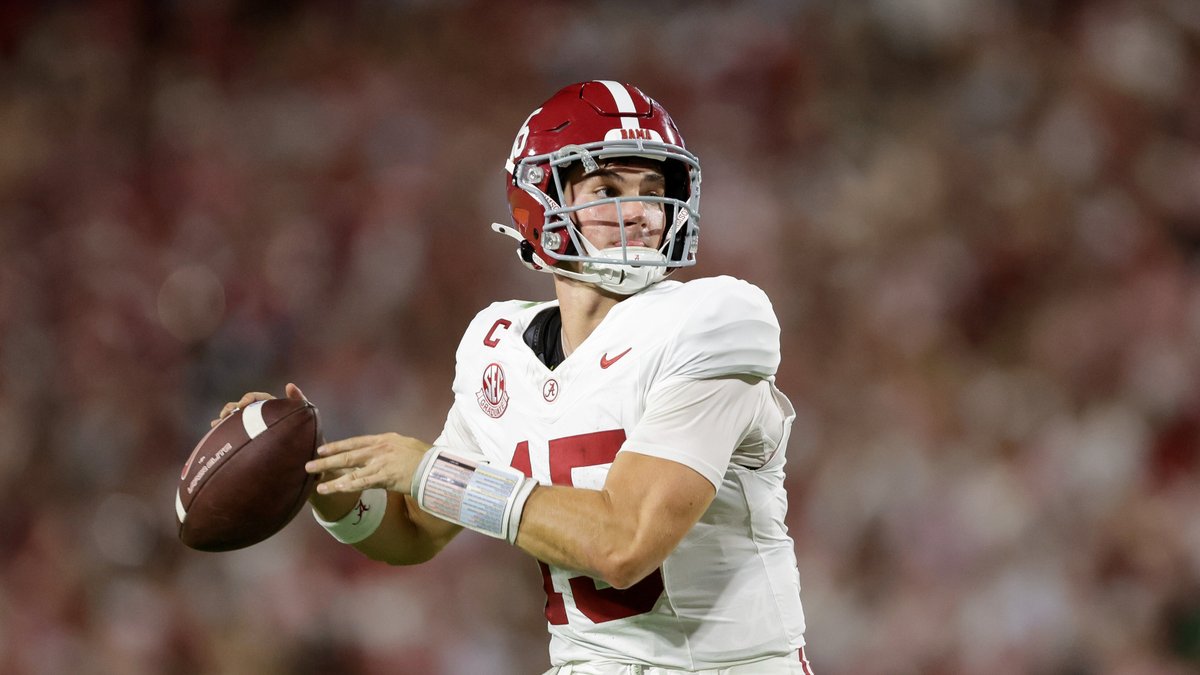 BetMGM's tweet image. True or False: Ty Simpson is the best QB in college football
