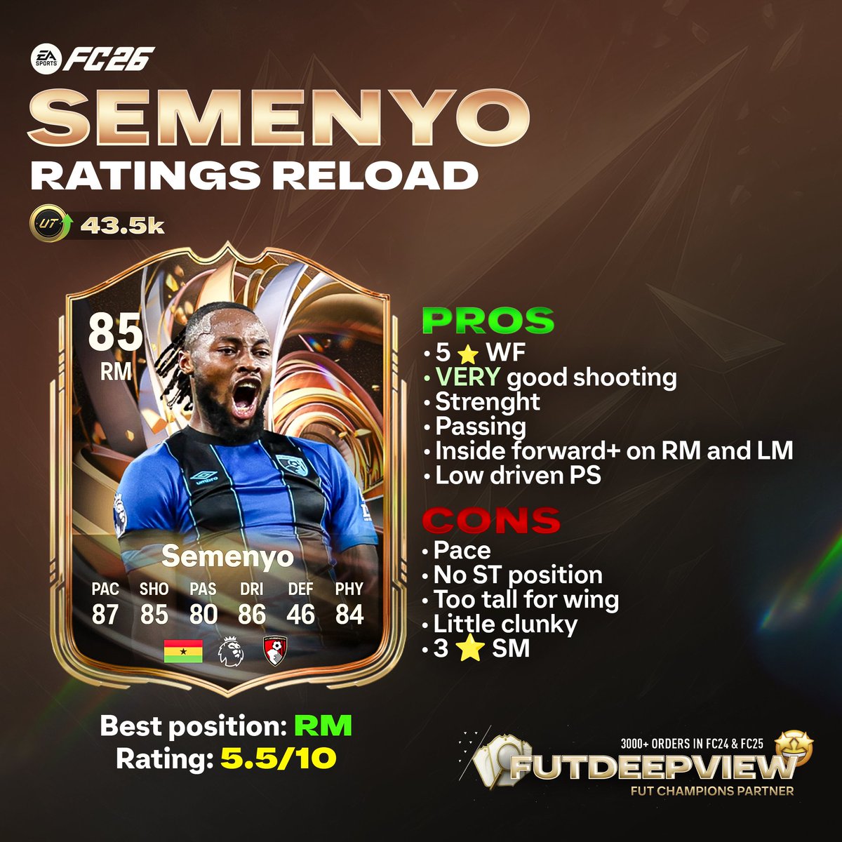 FUTDeepview's tweet image. 🇬🇭Semenyo VS 🇧🇪Bakayoko ⚔️

For me choice is clear 🤝✅️

Who are you picking and why? 🤔