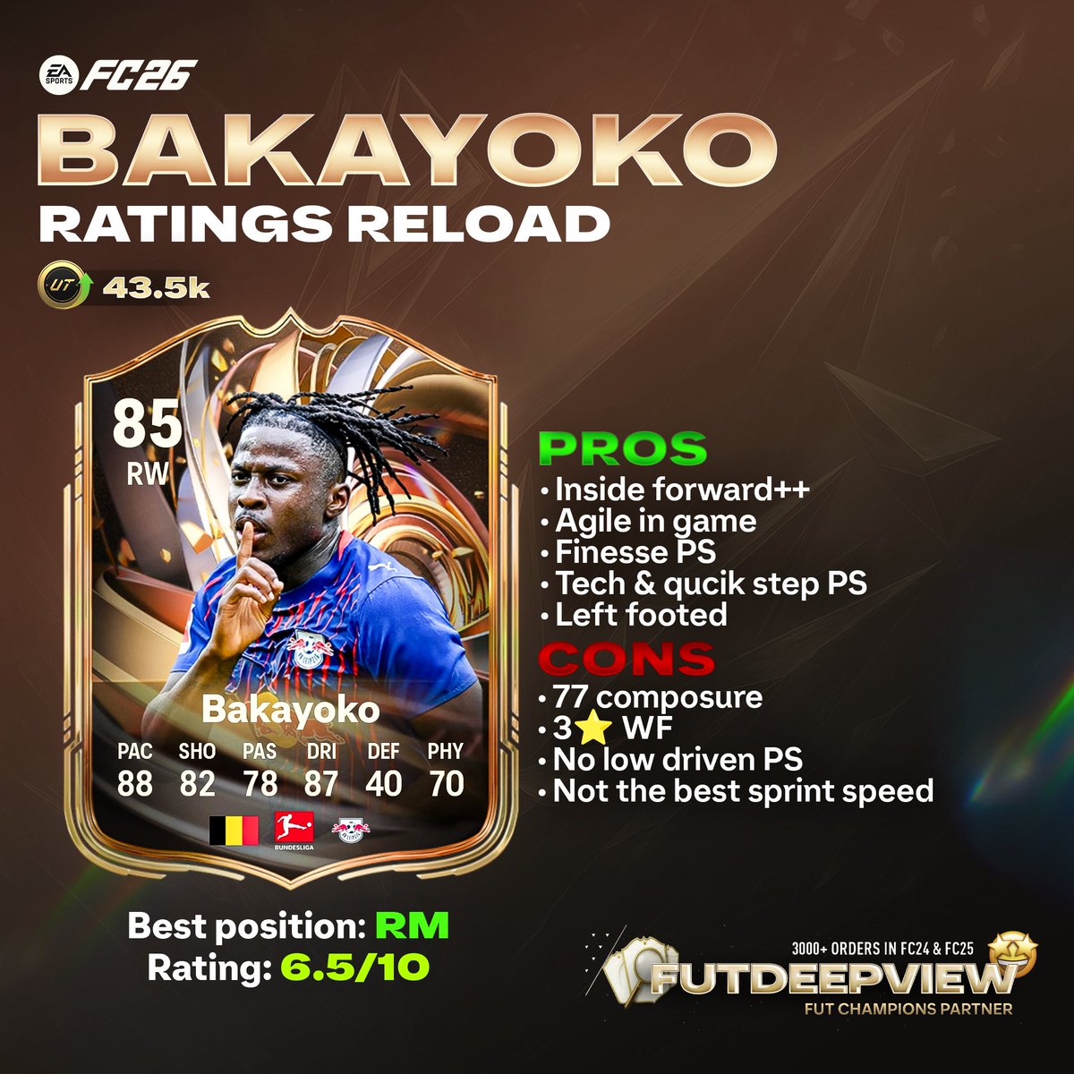 FUTDeepview's tweet image. 🇬🇭Semenyo VS 🇧🇪Bakayoko ⚔️

For me choice is clear 🤝✅️

Who are you picking and why? 🤔