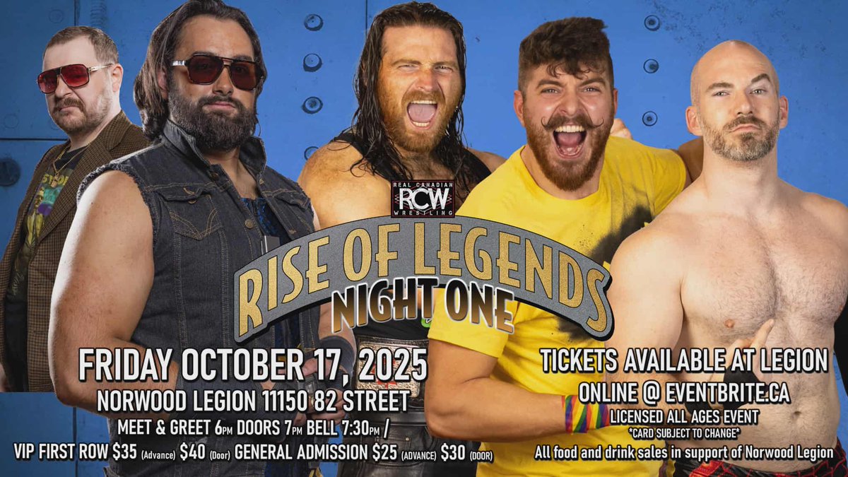 Fatal four way for RCW Canadian title signed for 10/17/25 in Edmonton

<a href="/RealWestonKing/">Weston King</a> vs <a href="/KriegerUK/">Krieger</a> vs <a href="/NastyNXN/">Nate Nixon</a> vs Rich King 

🎟️ …nadianwrestlingtickets.eventbrite.com
All Ages Licensed event