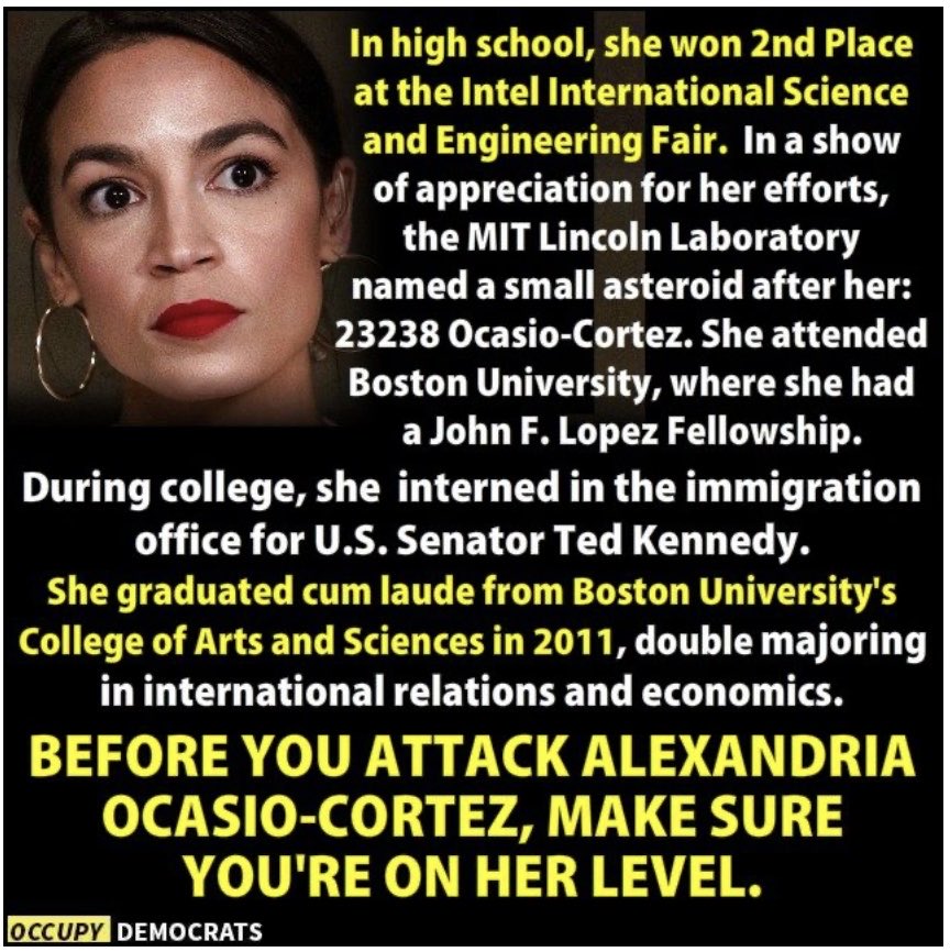 We have leaders who lead by example and those who don’t AOC is a servant leader!