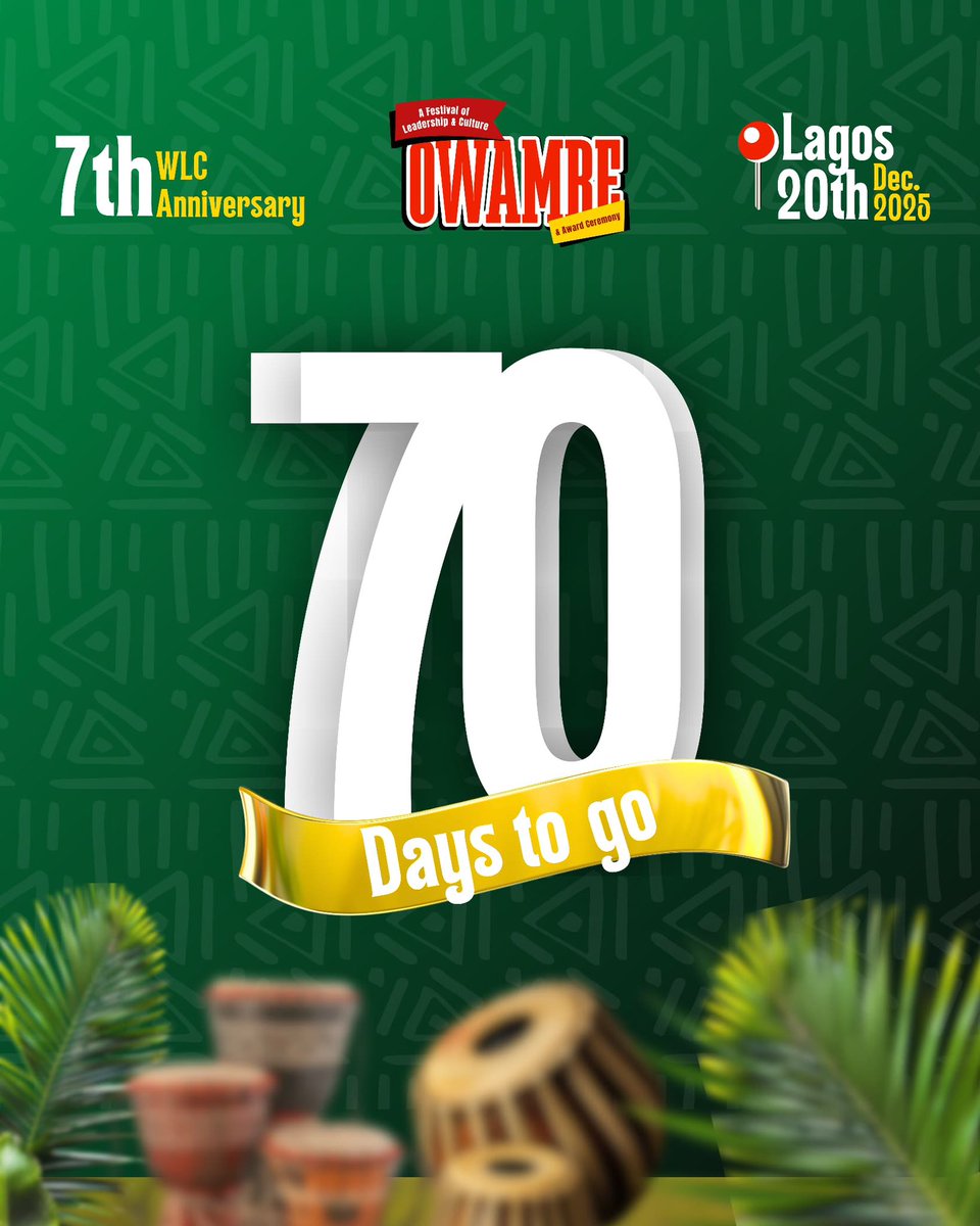 ladywithballsng's tweet photo. Eyin temi bawoniii oooo! 💃💃

It’s officially 70 days to our 7th Anniversary Owambe — WLC Festival of Leadership and Culture! 🎉

Expect vibrant cultural showcases, inspiring conversations, and powerful moments with female leaders who are shaping communities and creating lasting https://t.co/5cALkIetBj