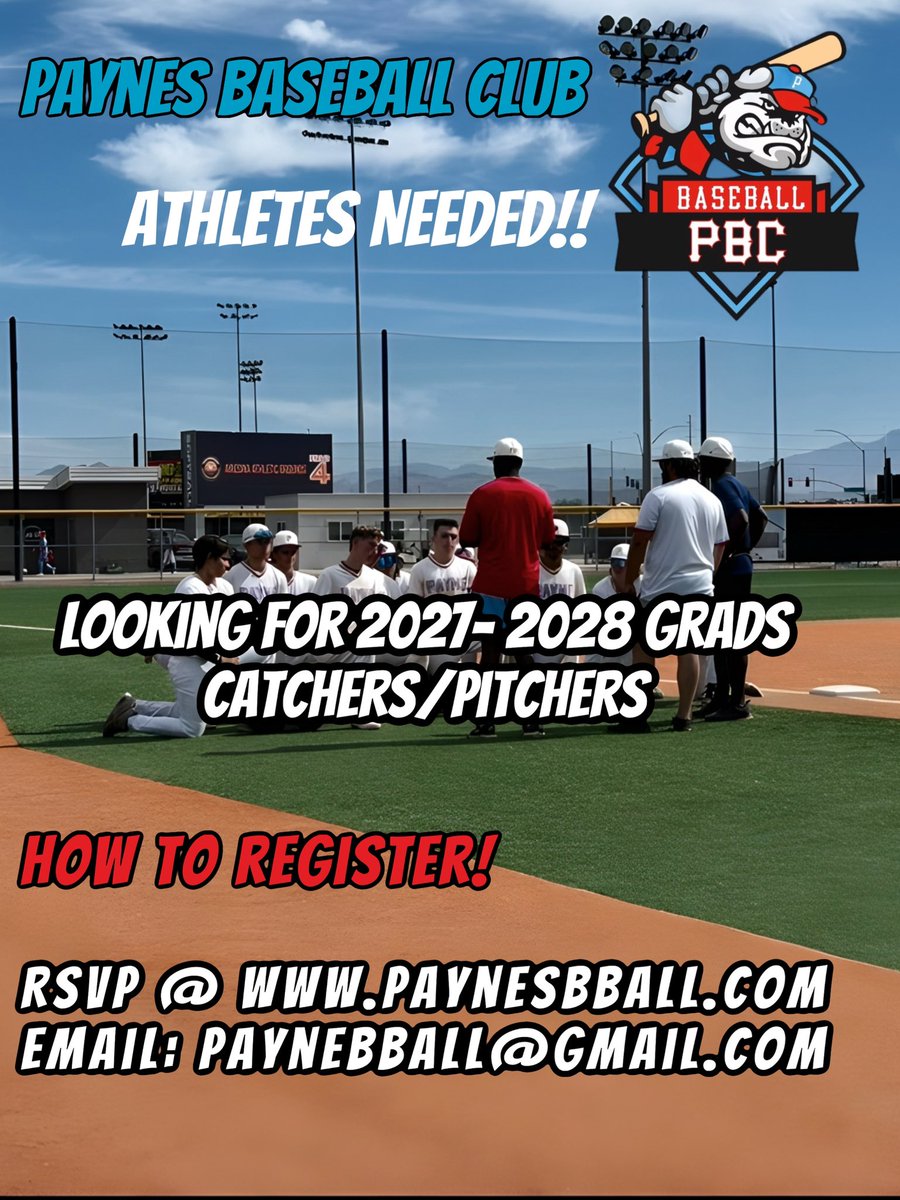 Paynes Baseball Club is looking for a few athletes for the fall season! Contact us for more information!