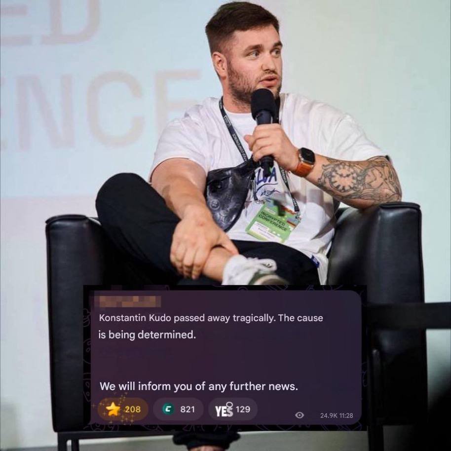 Crypto investor and influencer Konstantin Galich found dead in Lamborghini in Kiev, Ukraine after flash crash in the crypto markets.

He’s rumored to have lost $10-$30 million and then committed suicide. Probably was recklessly leveraged. Rumors he lost some VIP's money.