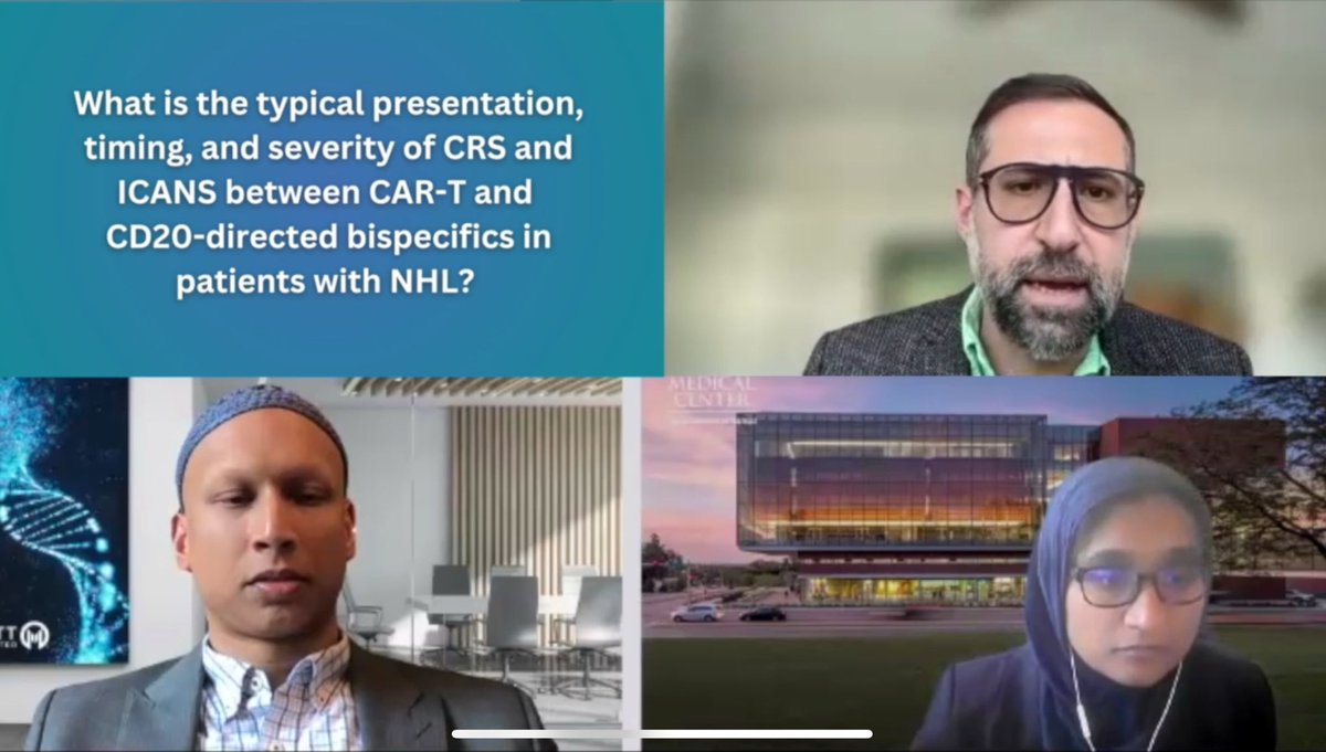 Our speakers from the regional ICE-T congress discussing: CD20 Bispecifics vs CAR T: Evaluating CRS and ICANS in Lymphoma
<a href="/NausheenAhmedMD/">Nausheen Ahmed MD</a> <a href="/KUcancercenter/">KU Cancer Center</a> 

💻 cancernetwork.com/view/cd20-bisp…

#ICE_T #mmsm #MedEd #myeloma #MedTwitter #USMIRC <a href="/USMIRCNEWS/">USMIRC News</a> <a href="/OncoAlert/">OncoAlert</a> #سرطان_الدم #المايلوما