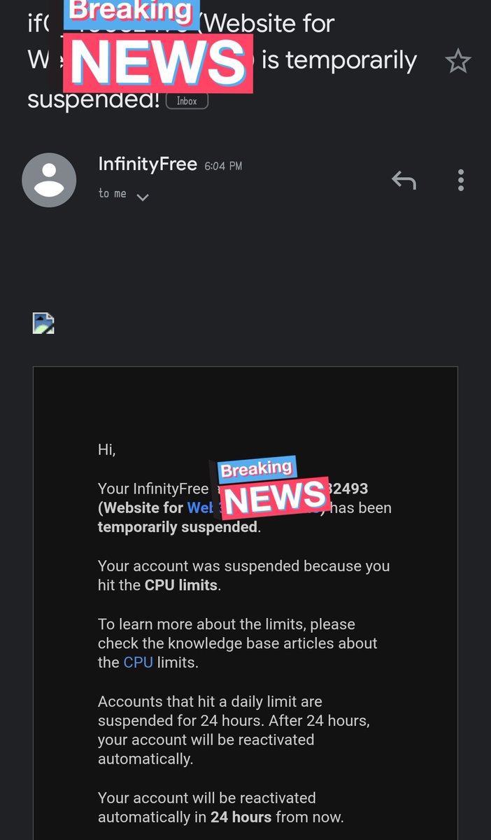 Dev_Maxin's tweet image. Day 2 of posting consistently here on x
Working on a project for web3 contents
Using what I've learnt so far from @webdesignerng WordPress Course
That's until infinityfree decided to suspend my account for 24hrs due to CPU limits🤦
Would continue tomorrow 🥲