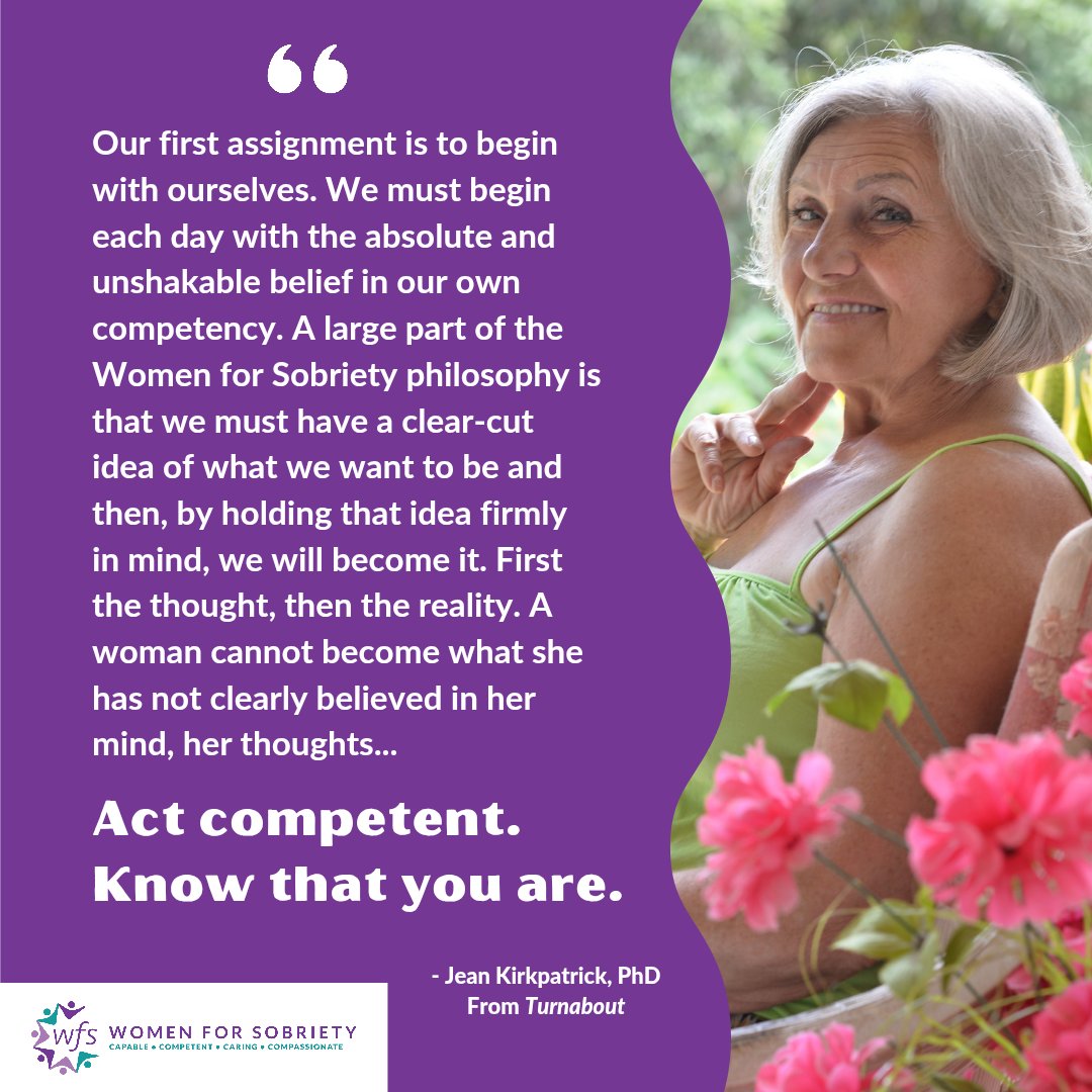 WFS4C's tweet image. I am what I think. 
I am a capable, competent, caring, compassionate woman.
#WFS #NewLifeProgram #Statement5
#WomenForSobriety
For more info: linktr.ee/wfsinc