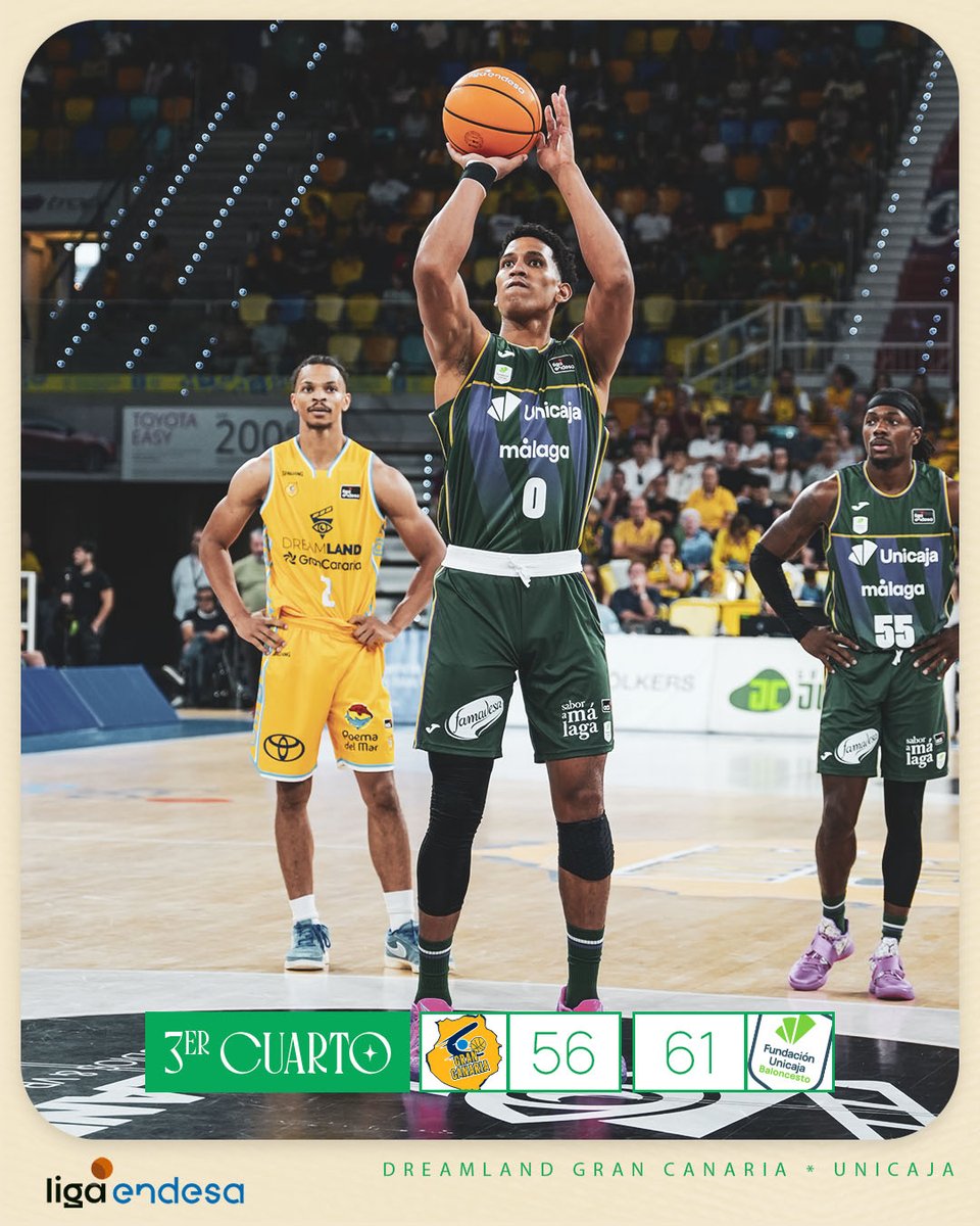 🚨 FIN 3Q. 56-61 arriba

🏆 J. 2 #LigaEndesa <a href="/ACBCOM/">Liga Endesa</a>
🆚 <a href="/GranCanariaCB/">Dreamland Gran Canaria</a>

📻 unicajabaloncesto.com/radio

💚💜 #YoSoyDelUnicaja