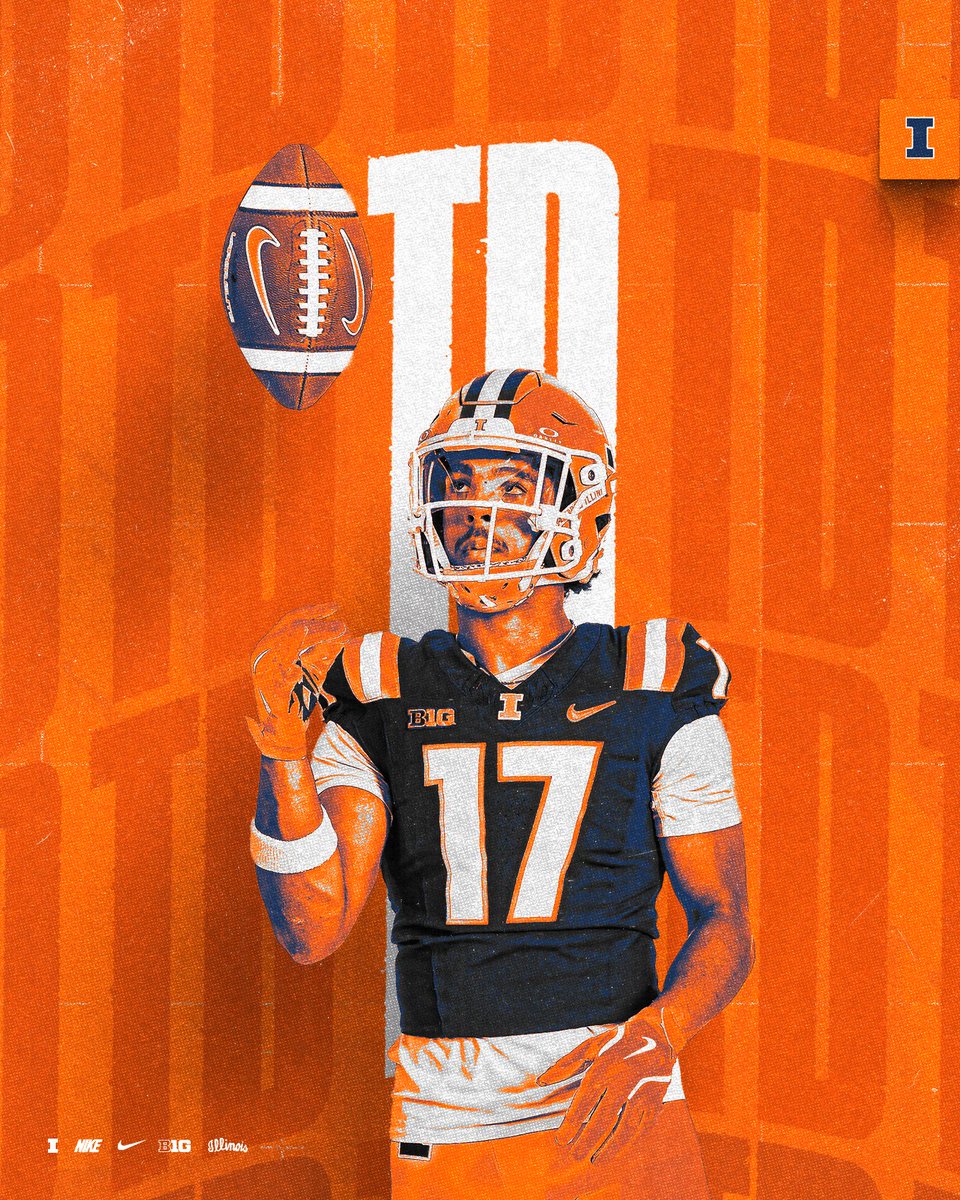 IlliniFootball's tweet photo. Luke Altmyer connects with Collin Dixon for a 4-yard touchdown! 

4:25 4Q | Illinois 16, Ohio State 34 https://t.co/mEpnsdtcka