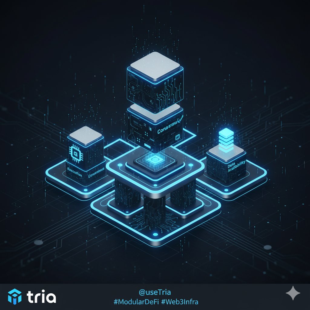 chitoolization's tweet image. @useTria's modular blockchain is a Web3 game-changer.
It decouples execution from consensus, scaling app-specific chains securely. That flexibility drives mass adoption.
How crucial is modularity for your DApp deployments?