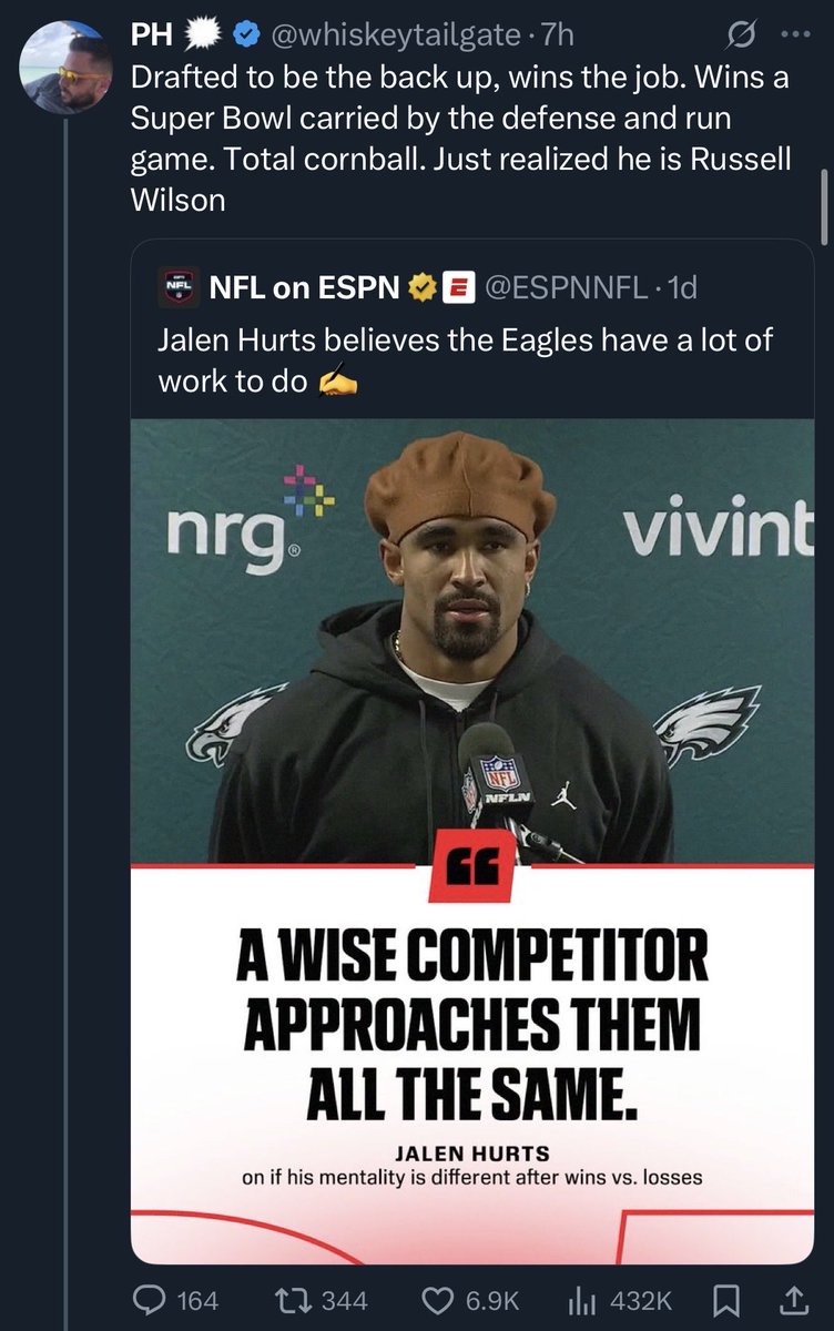 JoelBleedsGreen's tweet image. jalen hurts hate is getting out of hand
the most hated player in the league by FAR