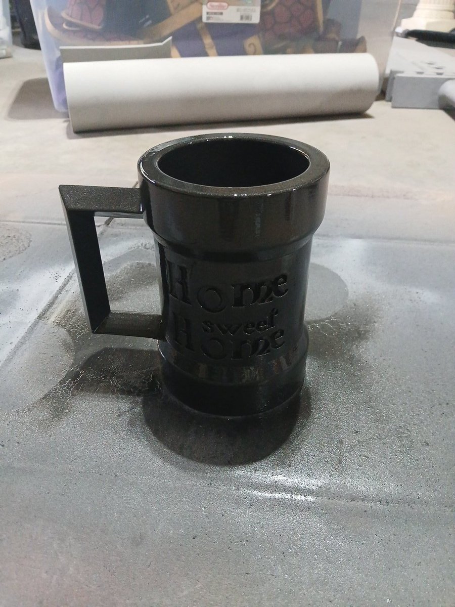3D printed Warcraft HSH Mug is going. Peep the janky lettering. Either I or <a href="/RGBwolfie/">RGBwolfie</a> will finish the hand paint portion when the time comes.