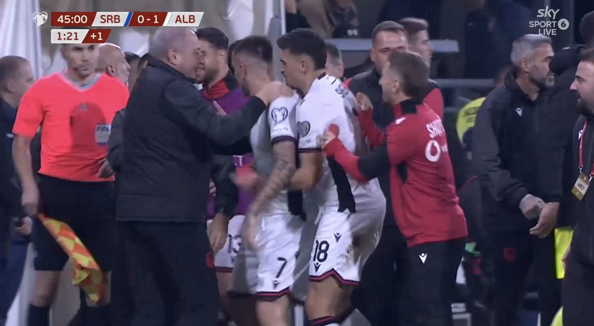 1-0 Albania.

MANAJ OPENS THE SCORE AGAINST SERBIA AND THE TWO COUNTRIES START FIGHTING STRAIGHT AWAY !!!!!!!!!!!!!!!!!!!!!!!!!!!!!!!!!! GAME ON !!!!!!!!!!!!!!!!!!!!!!!!!!!!!!!!