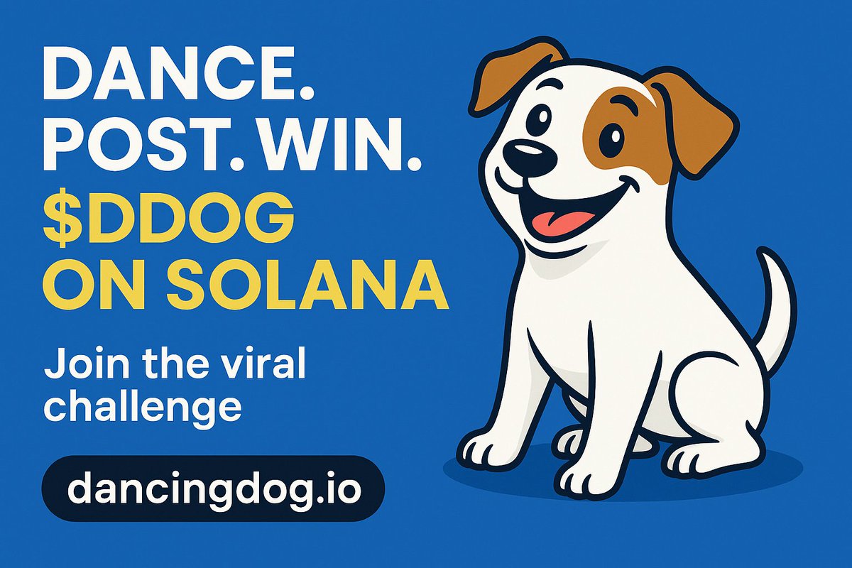 DancingDog_IO's tweet photo. When crypto meets TikTokβ¦ you get a dancing dog ππ
Post your dance β earn $DDOG β every Sunday π°
https://t.co/Moz5QUa5fJ
#DanceToEarn #DancingDog #Solana #Crypto #Meme #viral #Gem #Pump #Dogecoin #Bitcoin https://t.co/KlvBffx3Qd