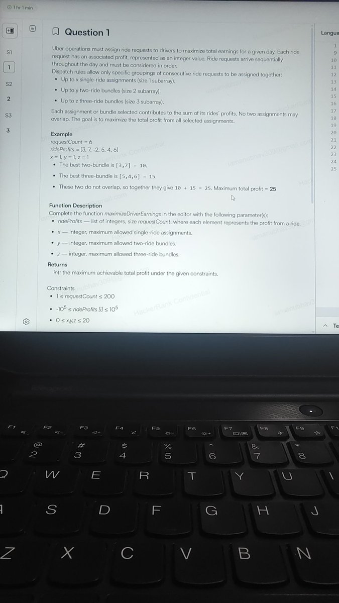 Uber OA question.