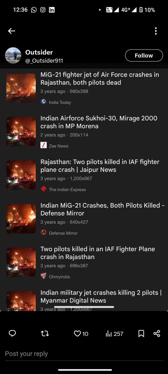 ReemaKhanPak's tweet photo. Indians posting their own crashed jet videos and pics claiming Taliban shot down Pakistan's jet... With what? Dough balls? https://t.co/UgpVVs7jy3