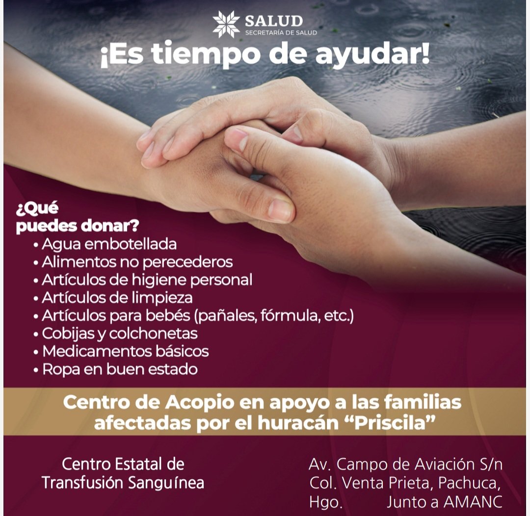 CETSHgo's tweet image. Ante las afectaciones por el Huracán Priscila, las comunidades necesitan nuestro apoyo.