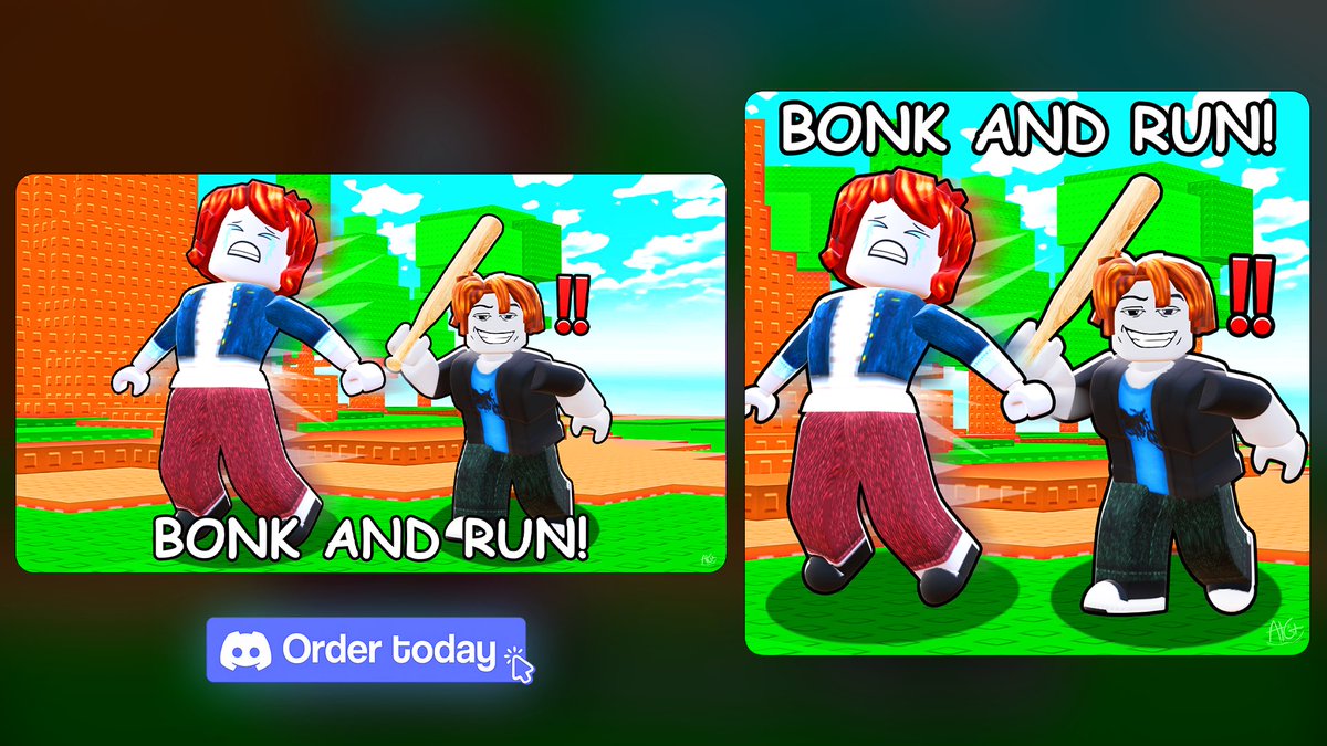 Can you bonk and run? 😈🥷🏽

👉🚀DM me now and INCREASE your games stats today: atgtgfx

Likes and RTs are appreciated 💙

#ROBLOX #RobloxDev #robloxGFX #robloxart