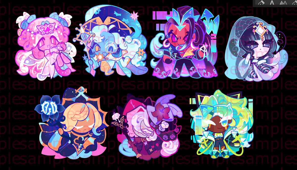 the charms are turning out so so good but please never make me draw spice’s costume again that was hell