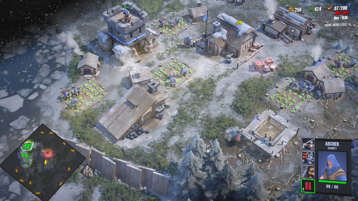 #ScreenshotSaturday 
Winter is coming to The Scouring!
The snow takes no sides. But you must. Orcs or Humans? Pick and fight on the frozen front line.  #IndieDev #GameDev #RTS #TheScouring #fantasy #StrategyGame