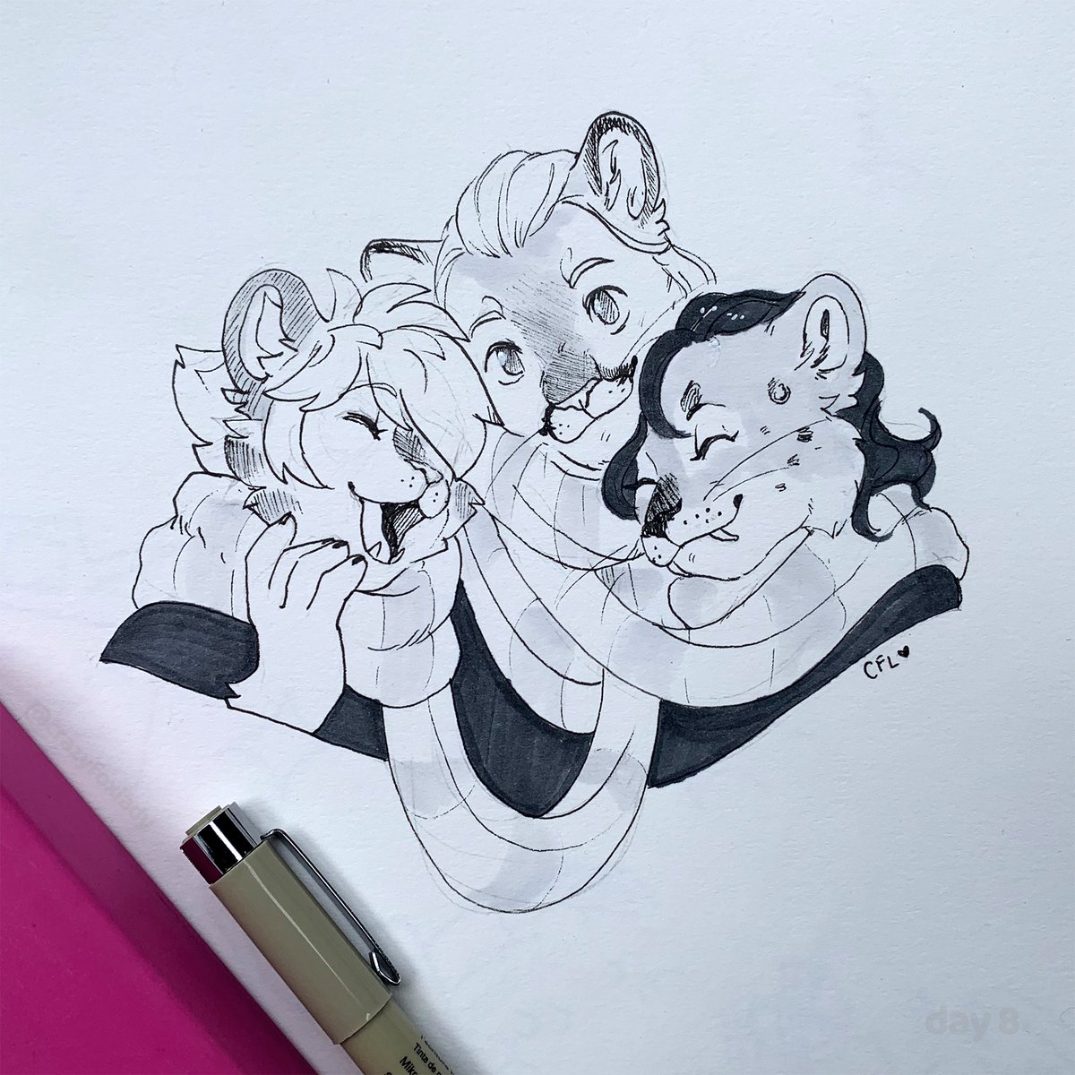 A few Sketchtobers from this week!! <3 
Feels good to break out the microns again :3 

For Vern, Myke, and Luke! thank you!