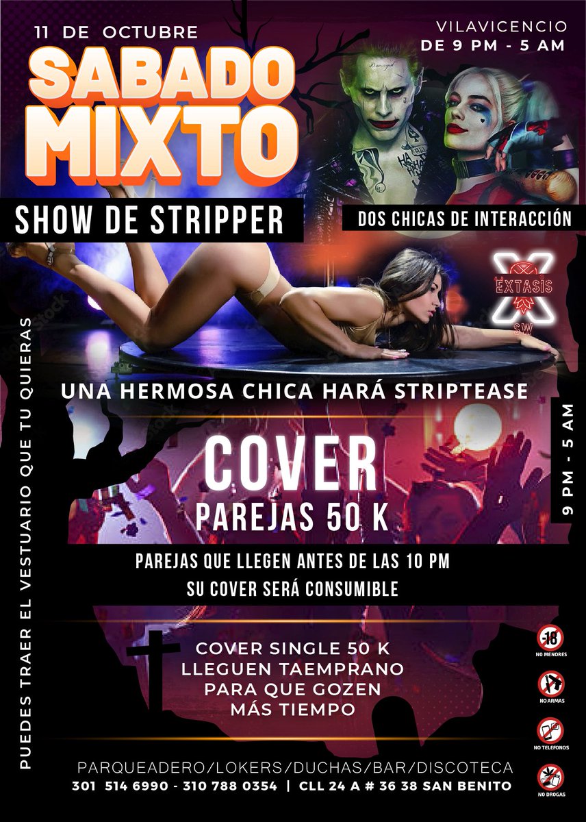 Quieres vivir una experiencia swinger distinta? 

Hoy aseguramos tener una noche explícita con nuestra CHICA SADOMASOQUISTA (sarita) y con una rica combinación voyeur de gang bang  orgia y show interactivo con una hermosa STRIPPER 😈♠️

Hoy las prendas se van a media noche !