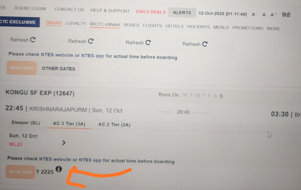 TheTeamModi's tweet image. Modi government added a scam for looting middle class in 2014,railways as PREMIUM TATKAL,Which is hurting now heavily
In festive season railway, giving only 30% seats in tatkal,70% in premium tatkal
For eg-Normal price 1800,Premium tkl 5600
Shame @AshwiniVaishnaw @IRCTCofficial