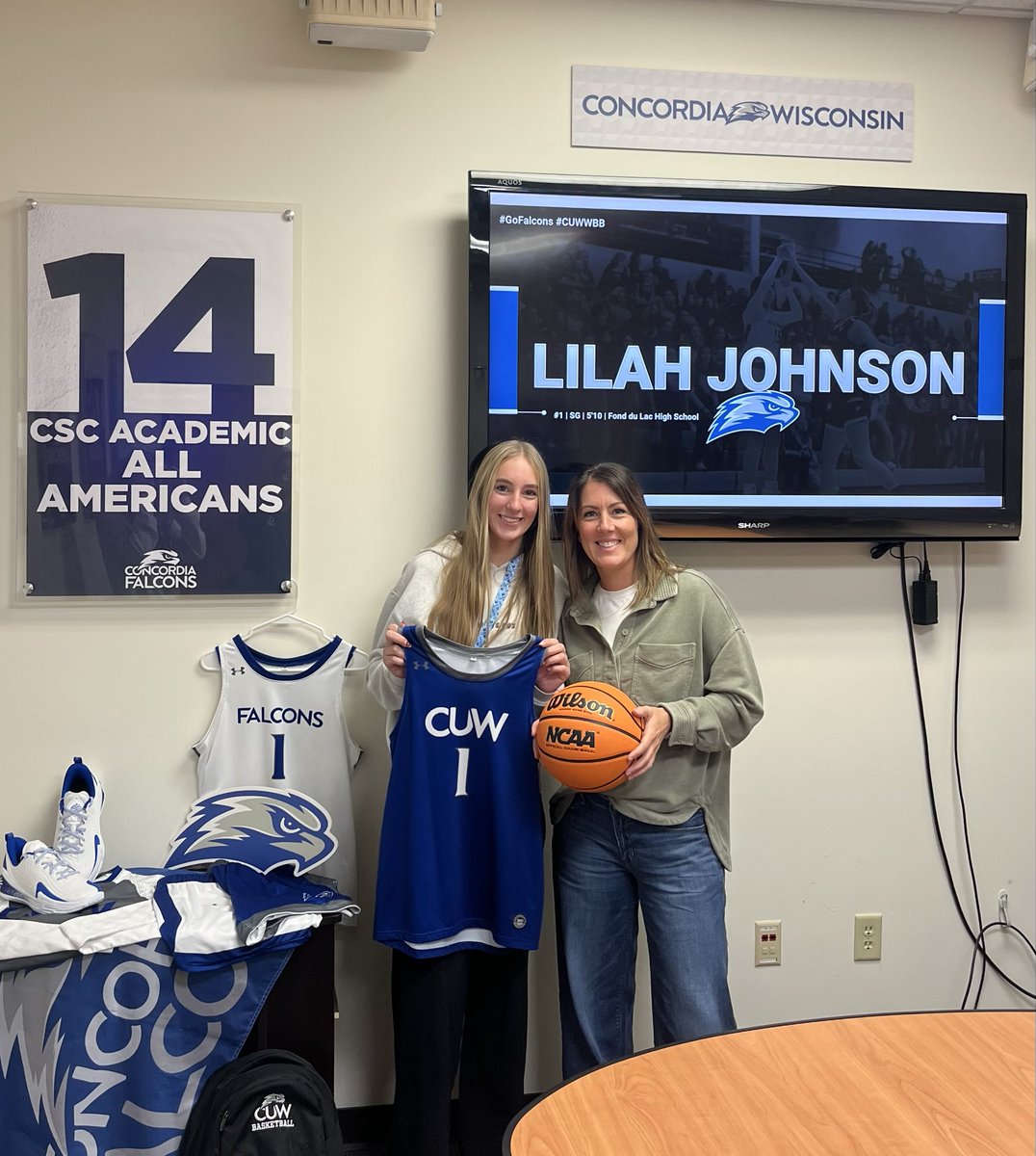 Lilahjohnson07's tweet photo. So excited and grateful to share that after an awesome visit and meeting with coaches @CUWWBB I have received an offer to continue my athletic and academic career at CUW! #GoFalcons #CUWWBB https://t.co/UiGkBeAHx5