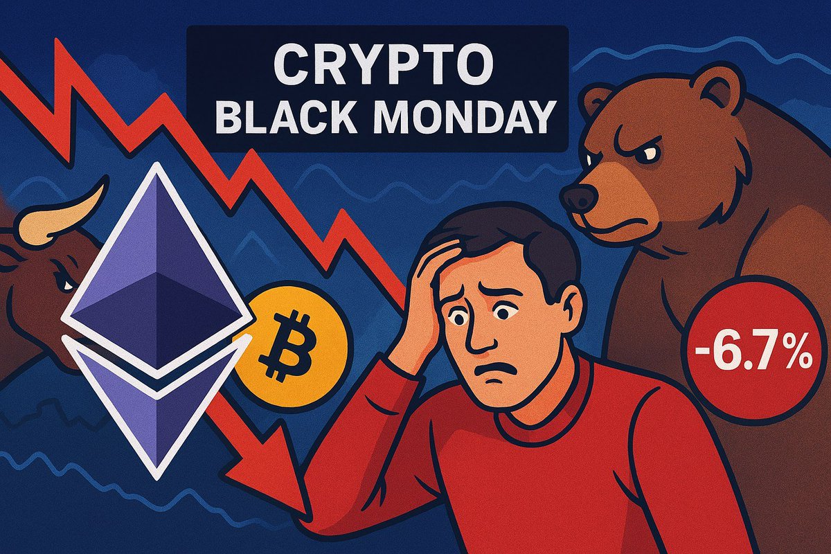 SevenWinse's tweet image. Whoa, what a wild ride for crypto this week 😵‍💫. ETH dropped 6.7% after a brutal market crash dubbed “Crypto Black Monday,” but honestly? It held up way better than most altcoins, some of which tanked over 95%!

The dip was triggered by Trump’s tariff bombshell, shaking up global…