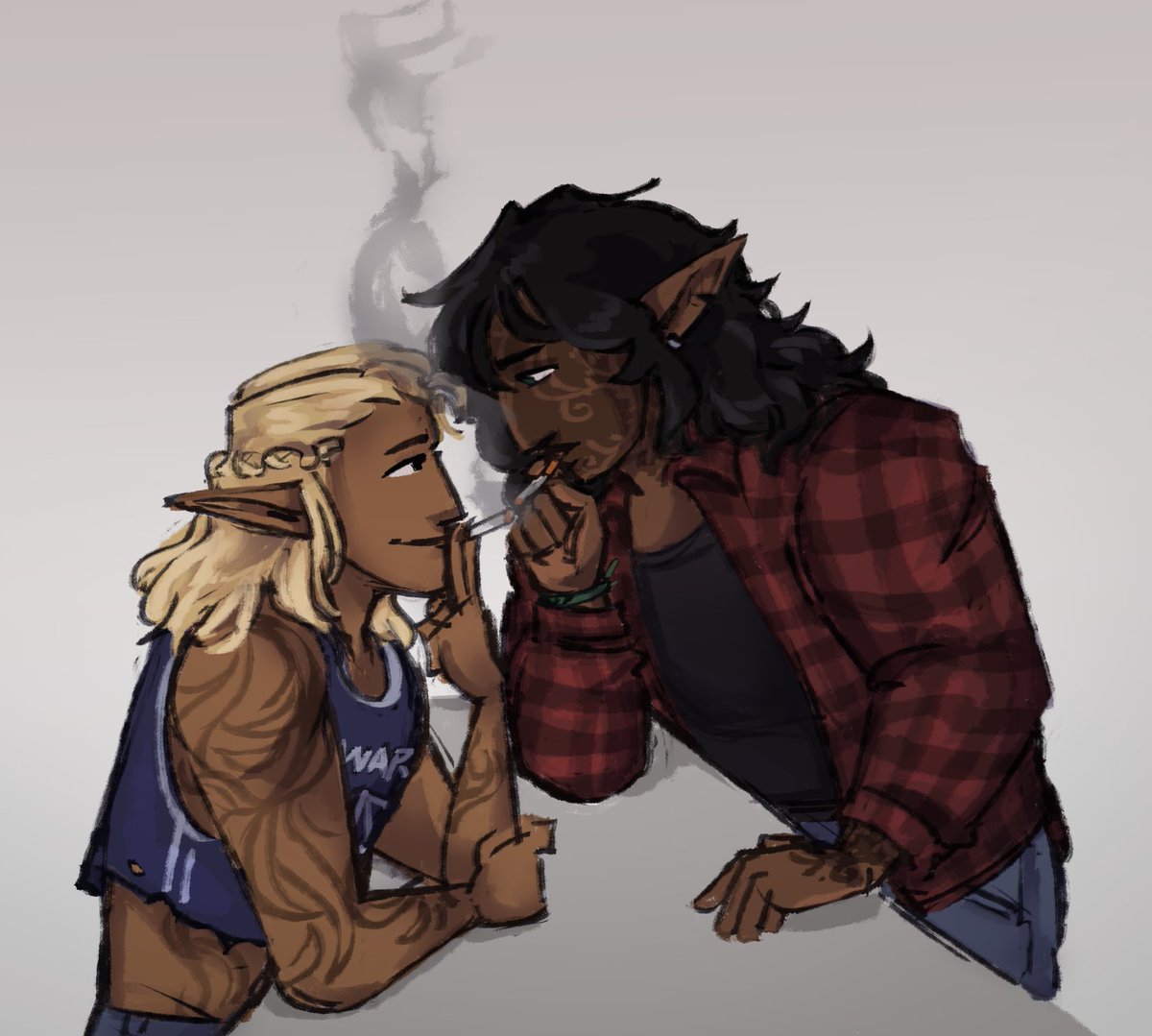 zombierufio's tweet image. posting this separately to continue the #zevranweek lacrosse au posting with these two &amp;amp; cuz i still rly like how it came out