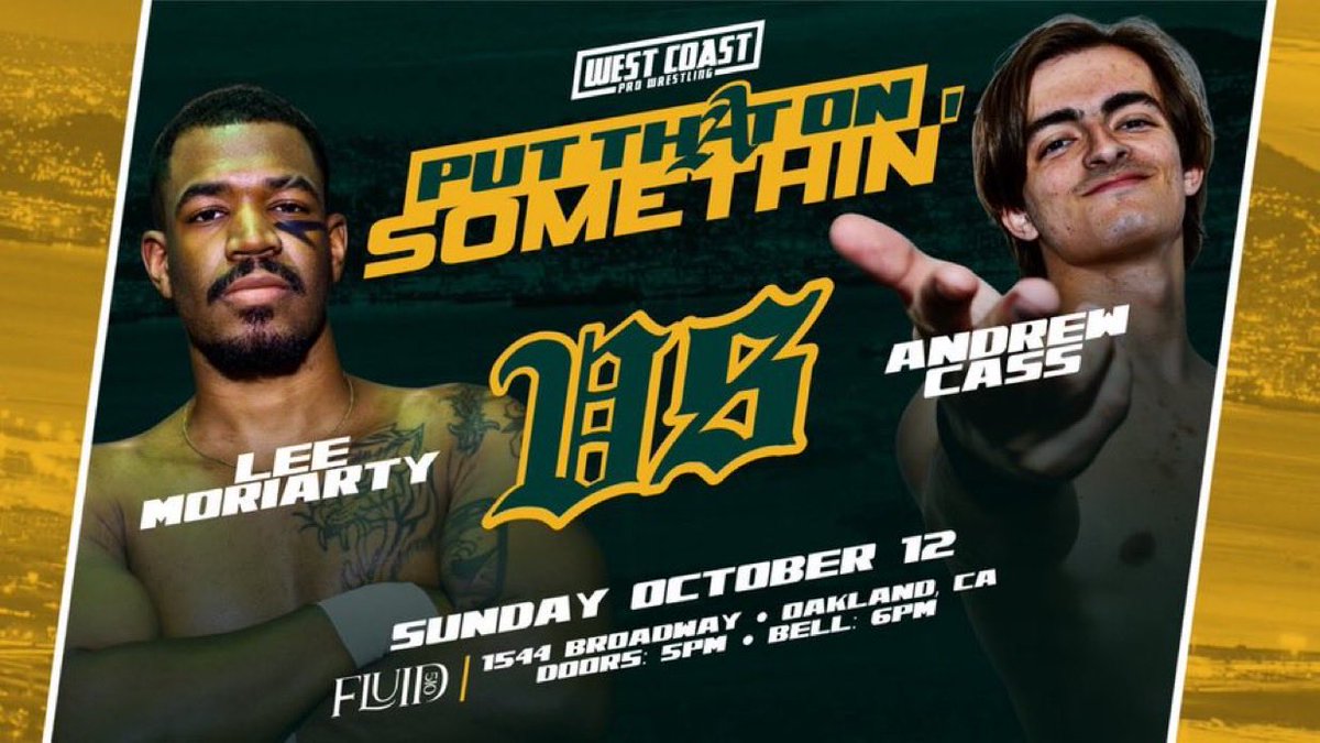 WCProOfficial's tweet image. SUNDAY!!!
Get 15% off tickets for Put That On Somethin' with code; WCOAK15
A bounty has been placed on ETKโs head and The Bounty Hunter Bryan Keith comes to OAKLAND to collect!
The Bounty Hunter Bryan Keith vs ETK
West Coast Pro Golden Gate Championship Match!
Alpha Zo (c)โฆ